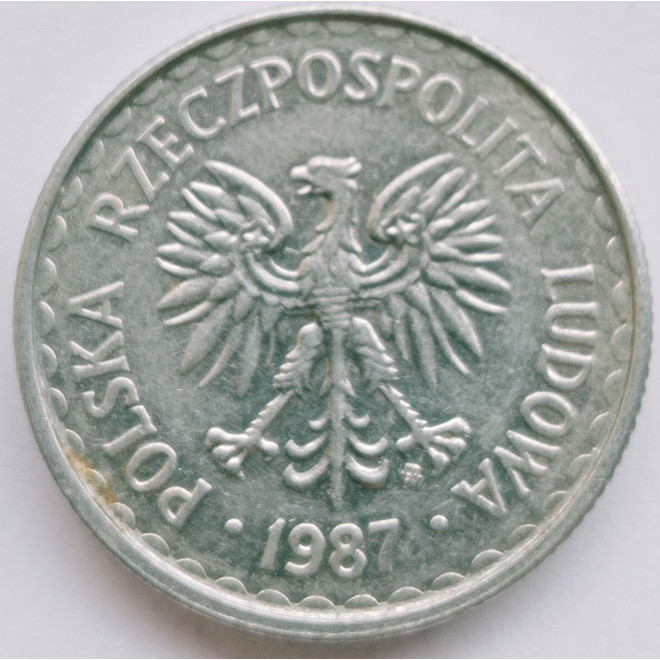 Rewers monety 1 Złoty 1987
