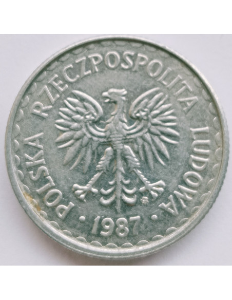 Rewers monety 1 Złoty 1987