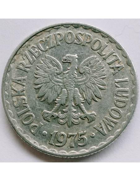 Awers monety 1 Złoty 1975