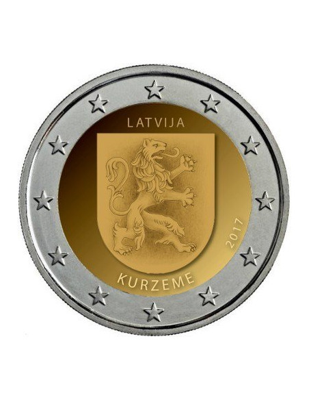Awers monety Łotwa 2 euro 2017 Kurlandia