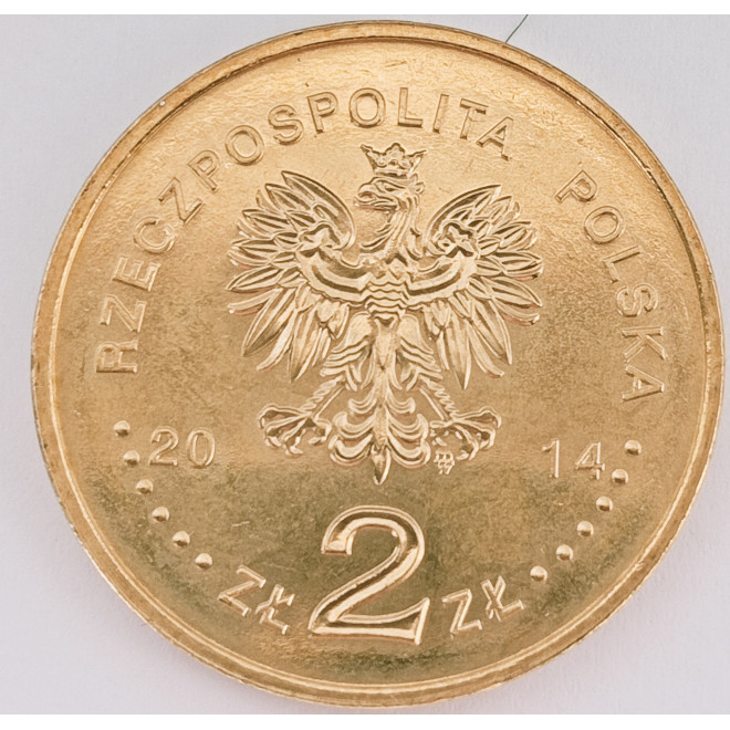 Rewers monety 2 zł 2014 Kanonizacja Jana Pawła II – 27 IV 2014