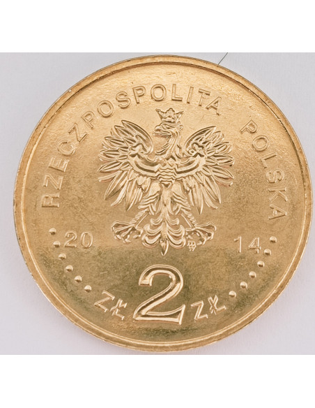 Rewers monety 2 zł 2014 Kanonizacja Jana Pawła II – 27 IV 2014