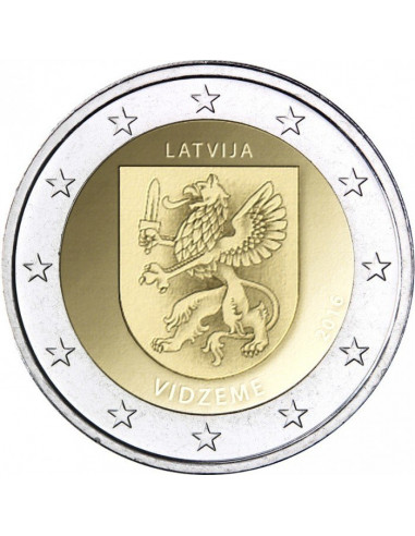 Awers monety Łotwa 2 euro 2016 Liwonia