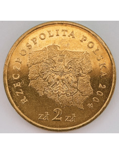 Awers monety 2 zł 2004 Herby Województw: lubuskie 2