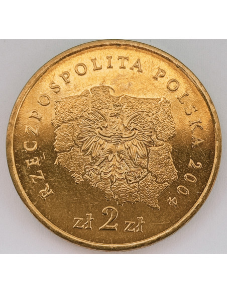 Rewers monety 2 zł 2004 Herby Województw: lubuskie