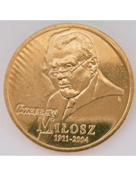 Awers monety 2 zł 2011 Czesław Miłosz 1911 2004