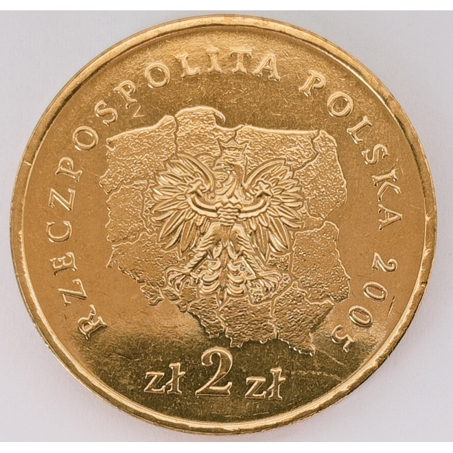 Rewers monety 2 zł 2005 Herby Województw: świętokrzyskie