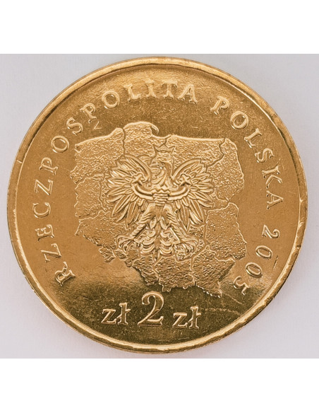 Rewers monety 2 zł 2005 Herby Województw: świętokrzyskie