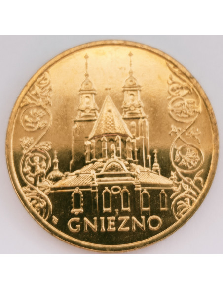 Awers monety 2 zł 2005 Gniezno – woj. wielkopolskie