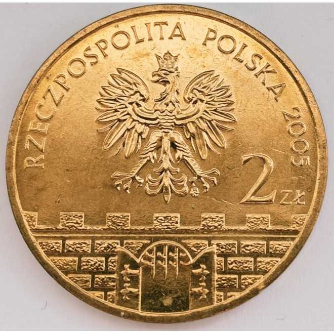 Rewers monety 2 zł 2005 Gniezno – woj. wielkopolskie