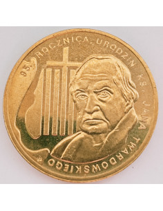 Awers monety 2 zł 2010 95. rocznica urodzin ks. Jana Twardowskiego
