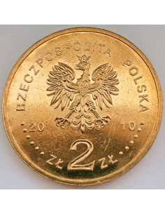 Awers monety 2 zł 2010 95. rocznica urodzin ks. Jana Twardowskiego 2