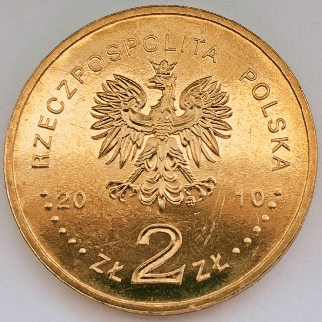 Rewers monety 2 zł 2010 95. rocznica urodzin ks. Jana Twardowskiego