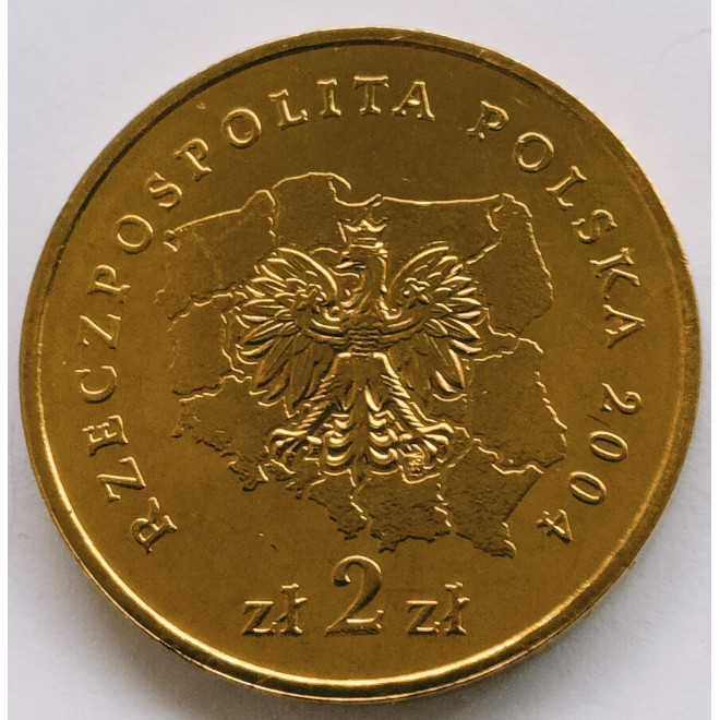 Rewers monety 2 zł 2004 Herby Województw: mazowieckie