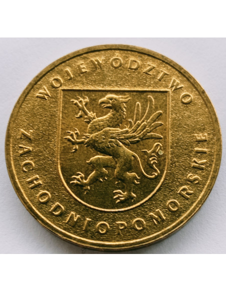 Awers monety 2 zł 2005 Herby Województw: zachodniopomorskie