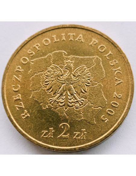 Rewers monety 2 zł 2005 Herby Województw: zachodniopomorskie
