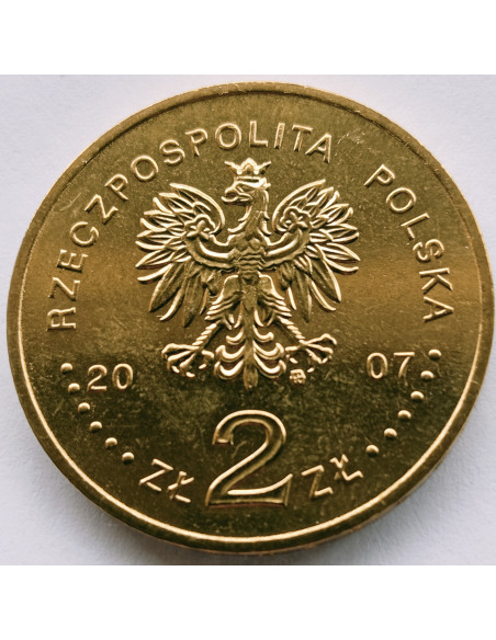 Rewers monety 2 zł 2007 Dzieje Złotego: 5 zł z 1928 r. – Nike