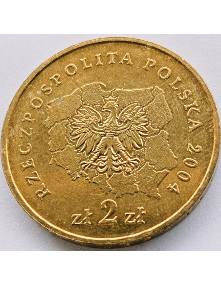 Rewers monety 2 zł 2004 Herby Województw: lubelskie