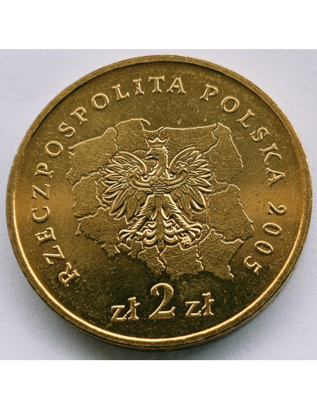 Rewers monety 2 zł 2005 Herby Województw: wielkopolskie woreczek 50 szt.