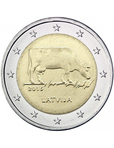 Awers monety 2 euro 2016 Rolnictwo łotewskie