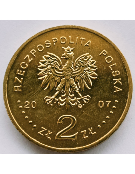 Rewers monety 2 zł 2007 750lecie lokacji Krakowa