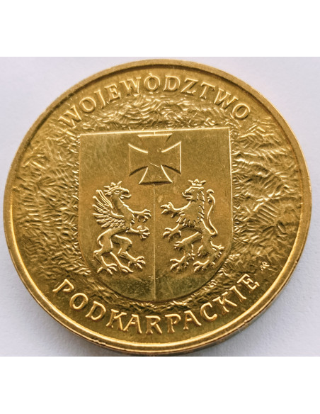 Awers monety 2 zł 2004 Herby Województw: podkarpackie