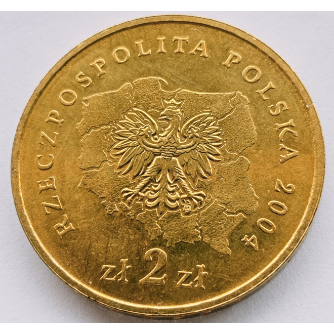 Rewers monety 2 zł 2004 Herby Województw: podkarpackie