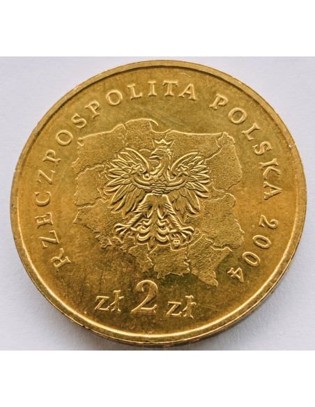 Rewers monety 2 zł 2004 Herby Województw: podkarpackie