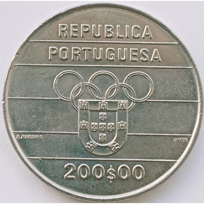Rewers monety Portugalia 200 Eskudo 1992 Igrzyska XXV Olimpiady Barcelona