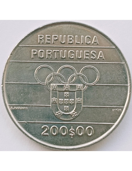 Rewers monety Portugalia 200 Eskudo 1992 Igrzyska XXV Olimpiady Barcelona