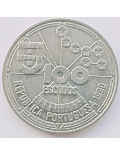 Awers monety Portugalia 100 Escudo 1990