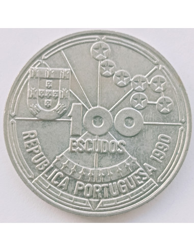 Awers monety Portugalia 100 Escudo 1990