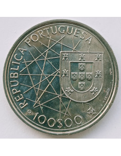 Awers monety Portugalia 100 Escudo 1989 Odkrycie Azorów 2