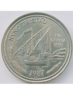 Awers monety Portugalia 100 Escudo 1987 Odkrywca Nuno Tristao