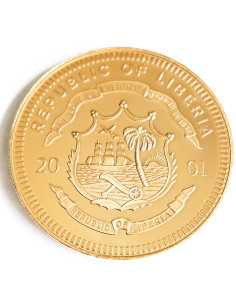 Awers monety Liberia 5 Dolarów 2001 ECU Unia Europejska 2