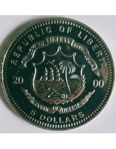 Awers monety Liberia 5 Dolarów 2000 Europa 2