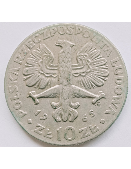 Rewers monety 10 Złotych 1965 700lecie Warszawy