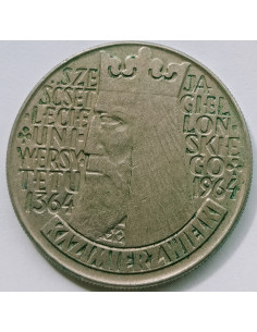 Awers monety 10 Złotych 1964 600lecie Uniwersytetu Jagiellońskiego