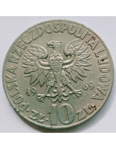 Awers monety 10 Złotych 1969 Mikołaj Kopernik 2