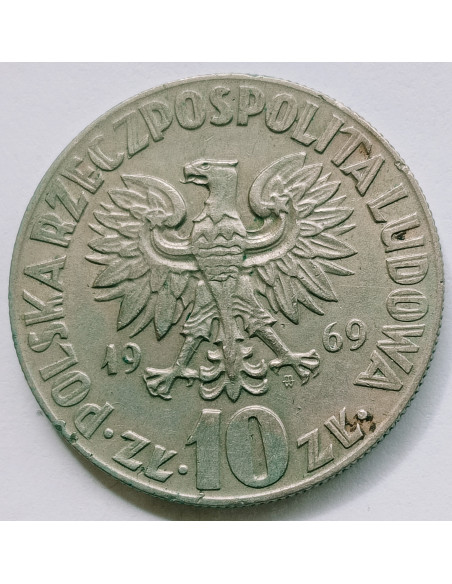 Rewers monety 10 Złotych 1969 Mikołaj Kopernik