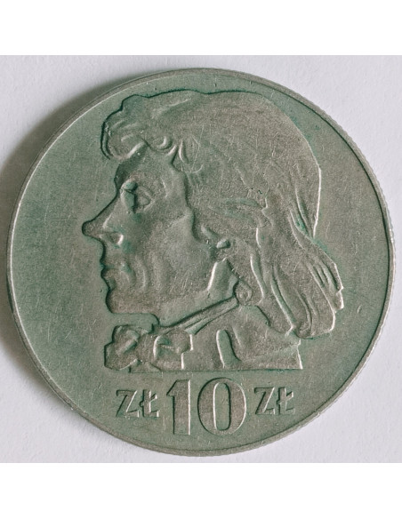 Awers monety 10 Złotych 1970 Tadeusz Kościuszko