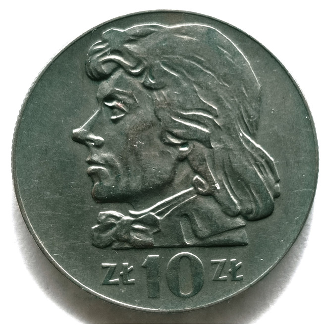 Awers monety 10 Złotych 1971 Tadeusz Kościuszko