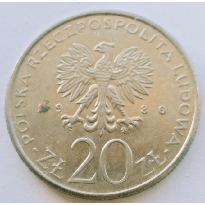 Rewers monety 20 Złotych 1980 50 lat Daru Pomorza