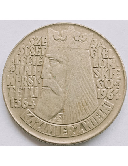 Rewers monety 10 Złotych 1964 600lecie Uniwersytetu Jagiellońskiego