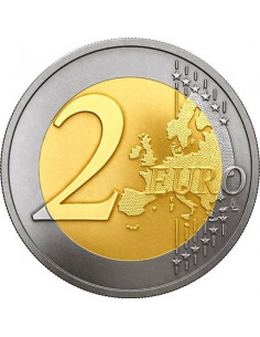 Awers monety Łotwa 2 euro 2015 Rok prezydencji Łotwy w Unii Europejskiej 2