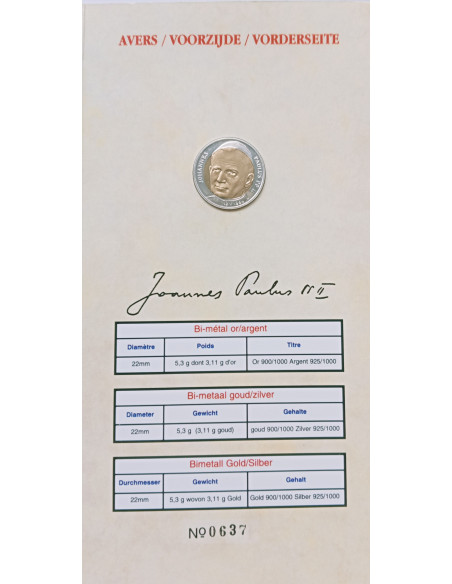 Rewers monety Belgia Medal 1994