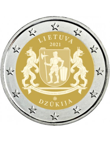 Awers monety Litwa 2 euro 2021 Dzukia