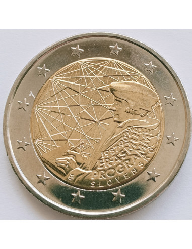 Awers monety Słowacja 2 euro 2022 35 lat programu Erasmus