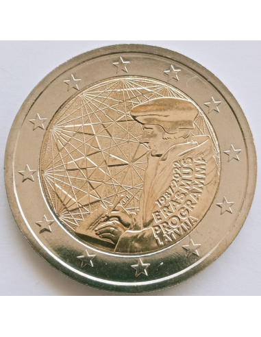 Awers monety Łotwa 2 euro 2022 35 lat programu Erasmus