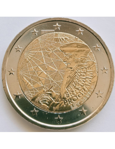 Awers monety Luksemburg 2 euro 2022 35 lat programu Erasmus